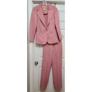 Vtg 70s Bronson of California 2 Piece Pant/Blazer Suit Set Solid Pink Size 5/6